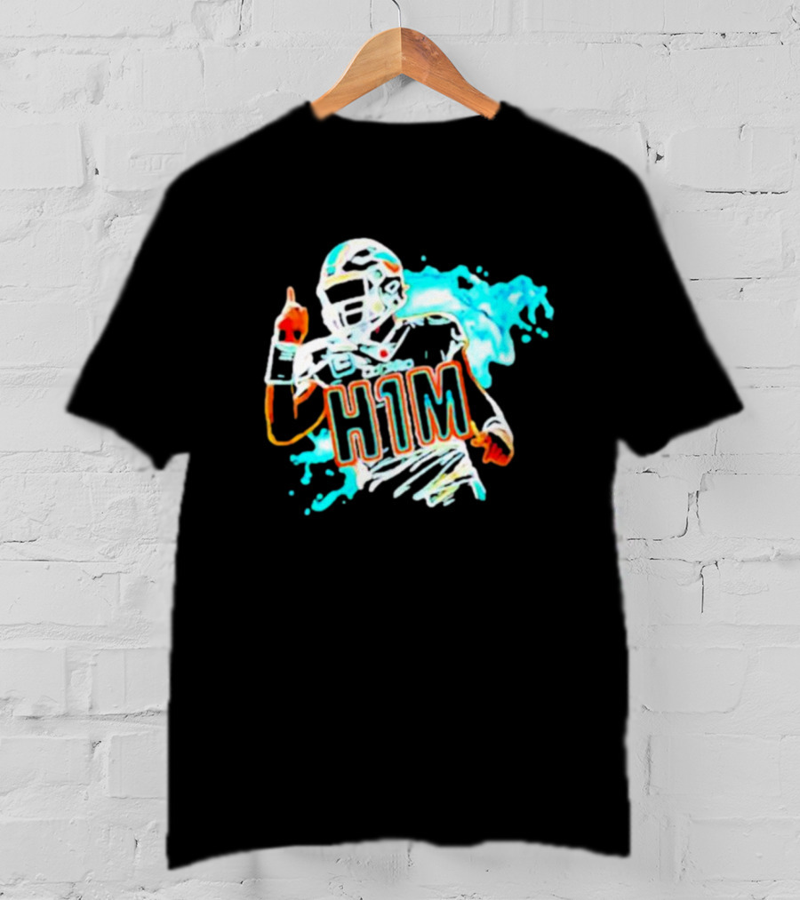Miami Dolphins H1M Paint Football Player Splash T-Shirt