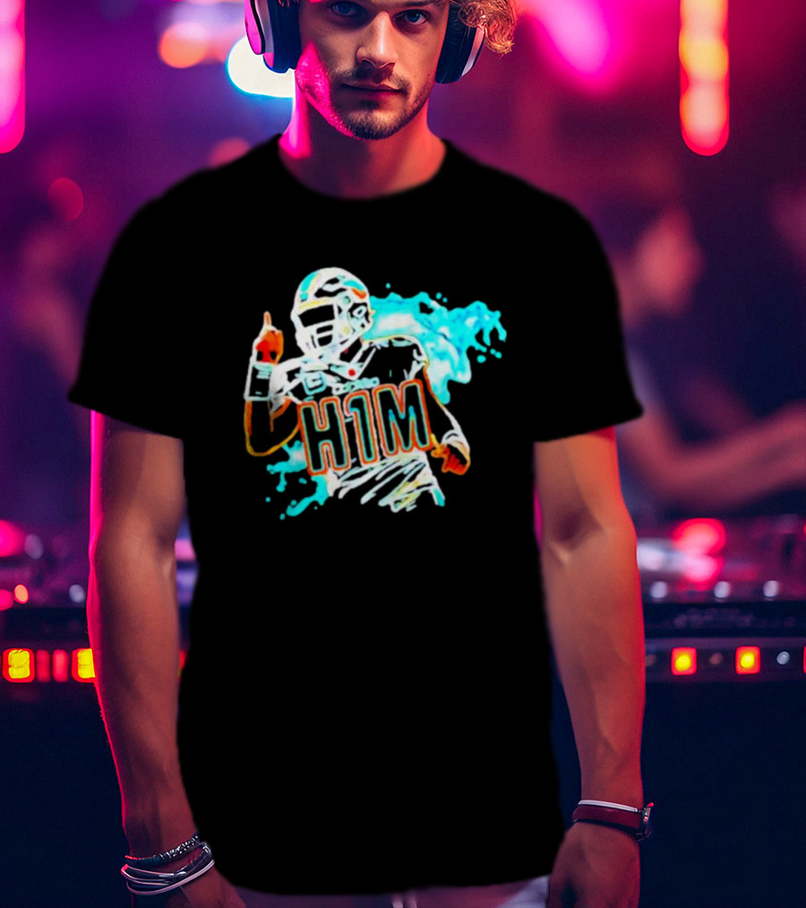 Miami Dolphins H1M Paint Football Player Splash T-Shirt