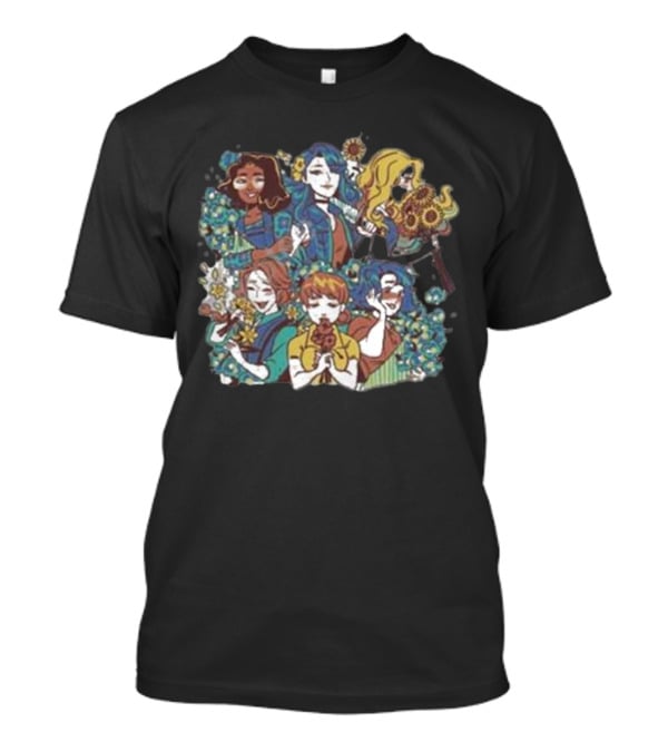 Bachelorette Bouquet Group Floral Characters T-Shirt