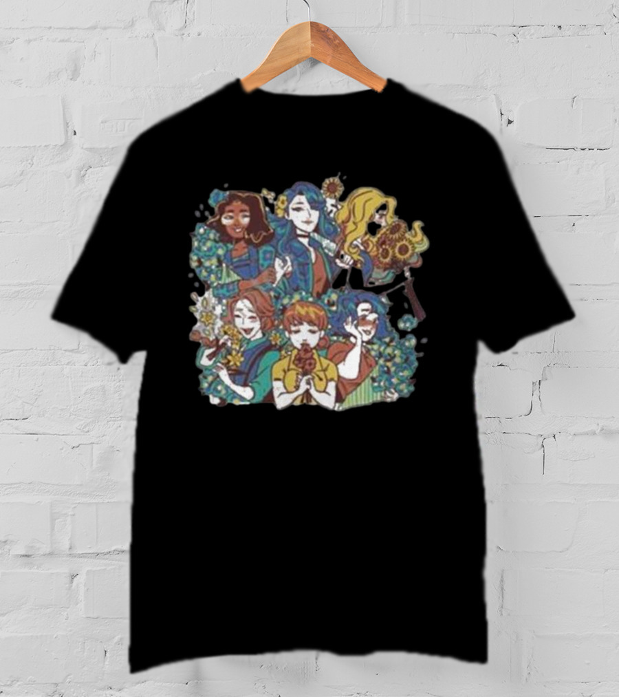 Bachelorette Bouquet Group Floral Characters T-Shirt