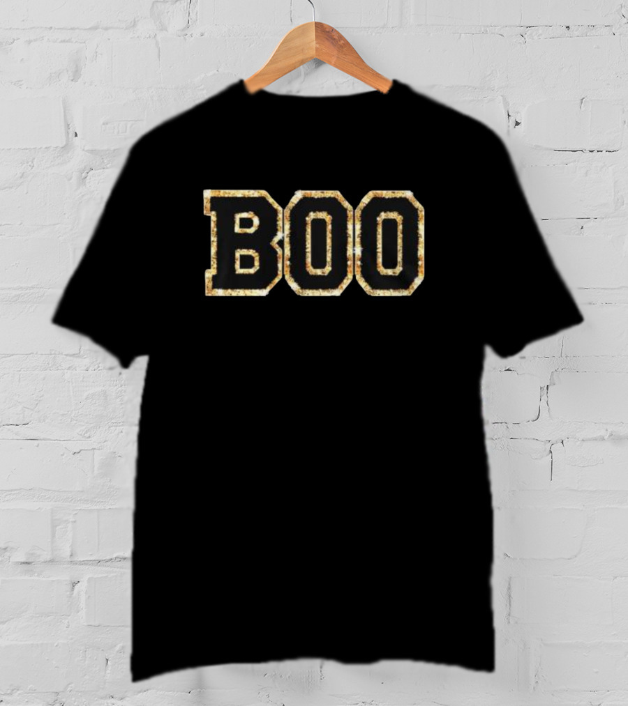 Chenille Patch Halloween Boo Rustic T-Shirt