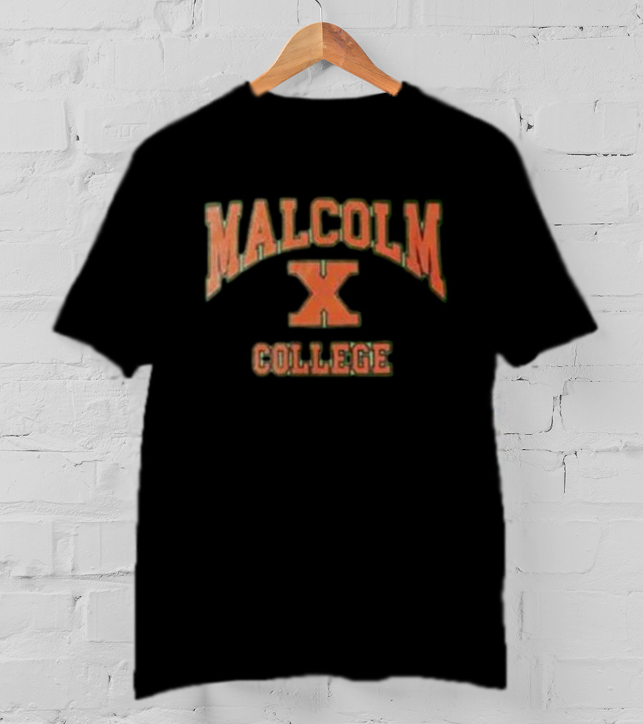 Malcolm X College Vintage Style Red Lettering T-Shirt
