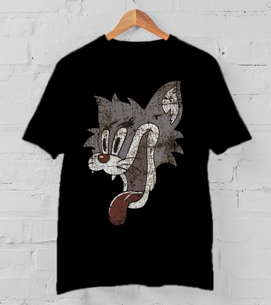 Patrick Hockstetter Cat Distressed Cartoon Face T-Shirt