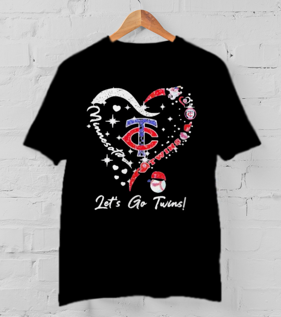 Minnesota Twins Heart Let's Go Twins T-Shirt