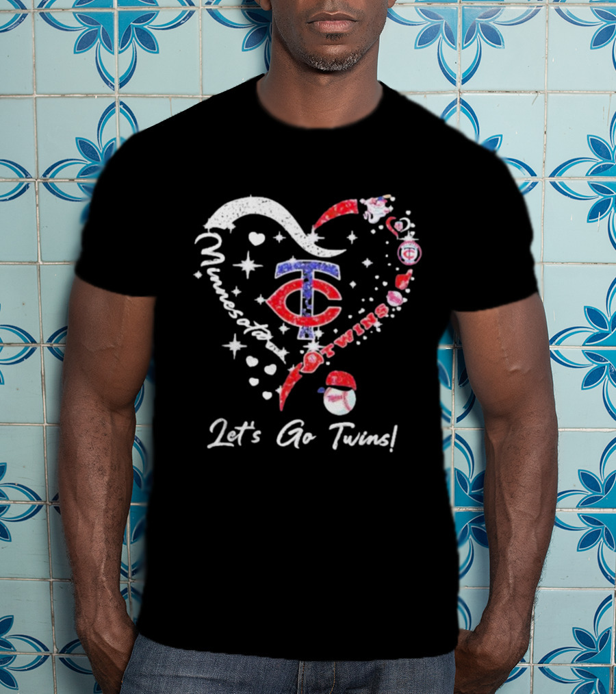 Minnesota Twins Heart Let's Go Twins T-Shirt