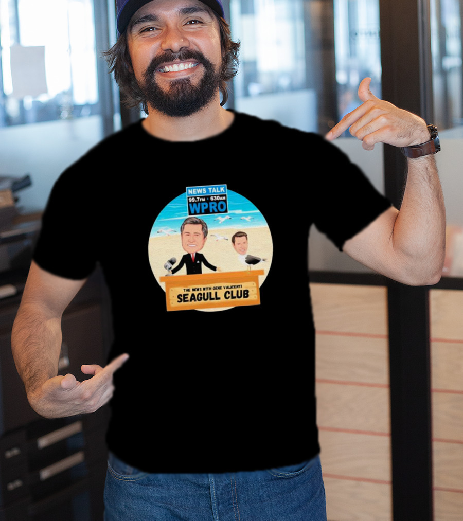 Tommy Quinlan WPRO News Talk 99.7FM 630AM The News With Gene Valicenti Seagull Club T-Shirt