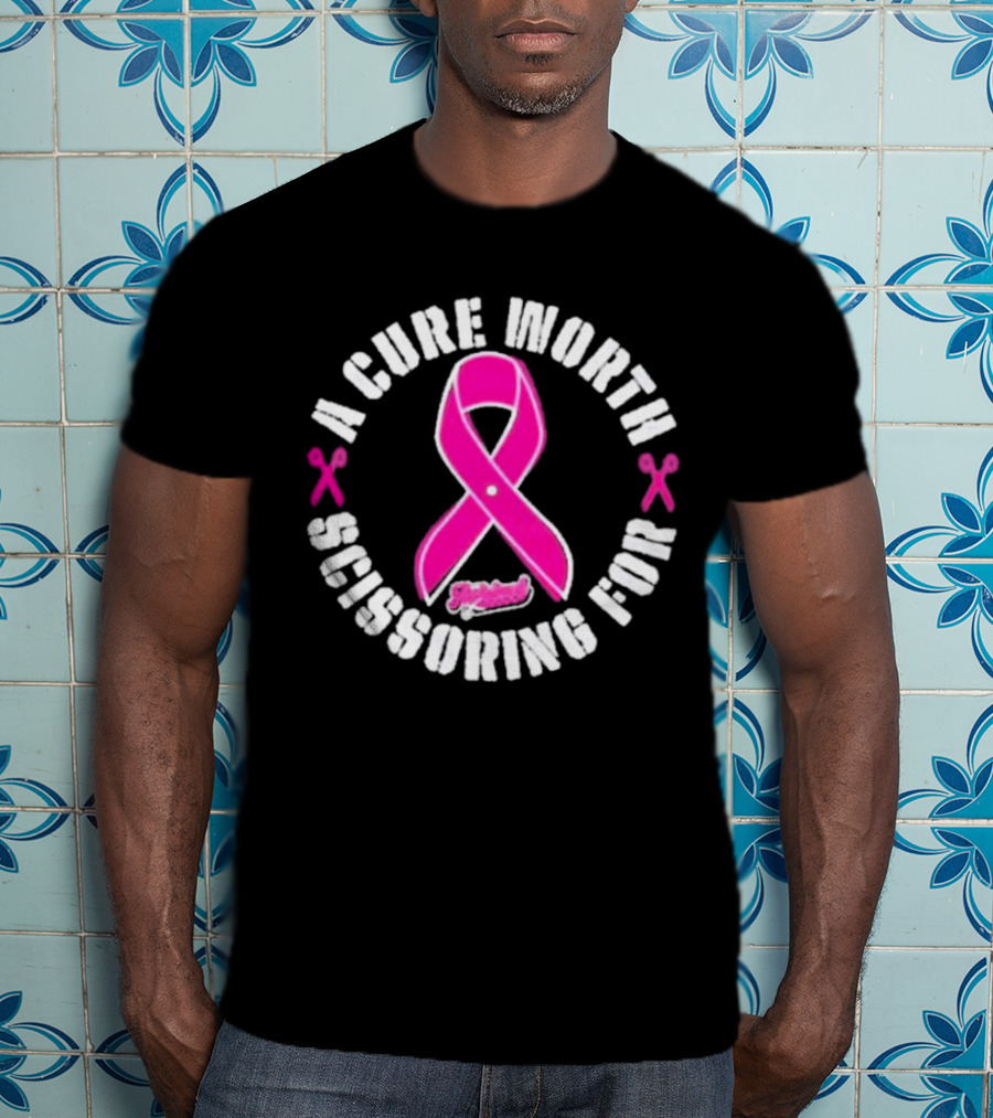 A Cure Worth Scissoring For Pink T-Shirt