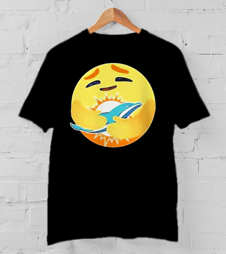 Miami Dolphins Emoji Hugging Dolphin T-Shirt
