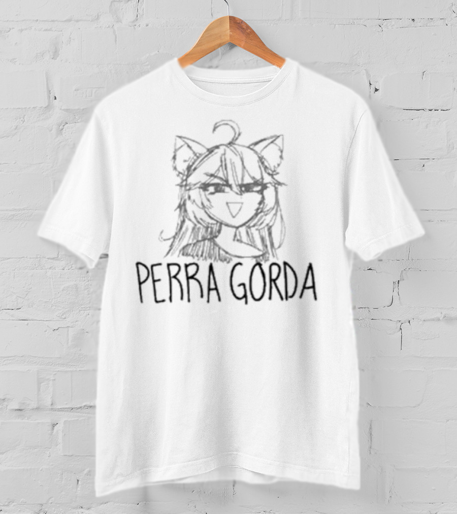 Perra Gorda Anime Catgirl Sketch T-Shirt