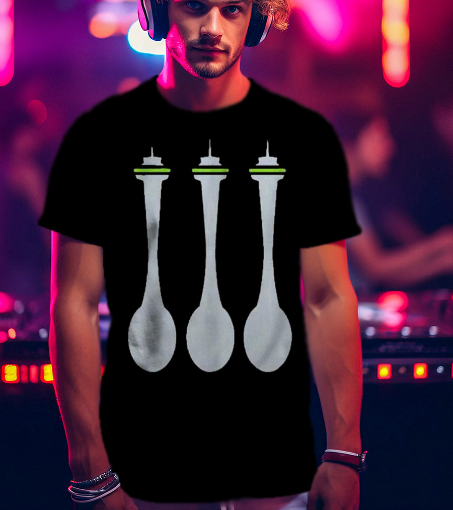 Seattle Spoon Space Needle Trio T-Shirt