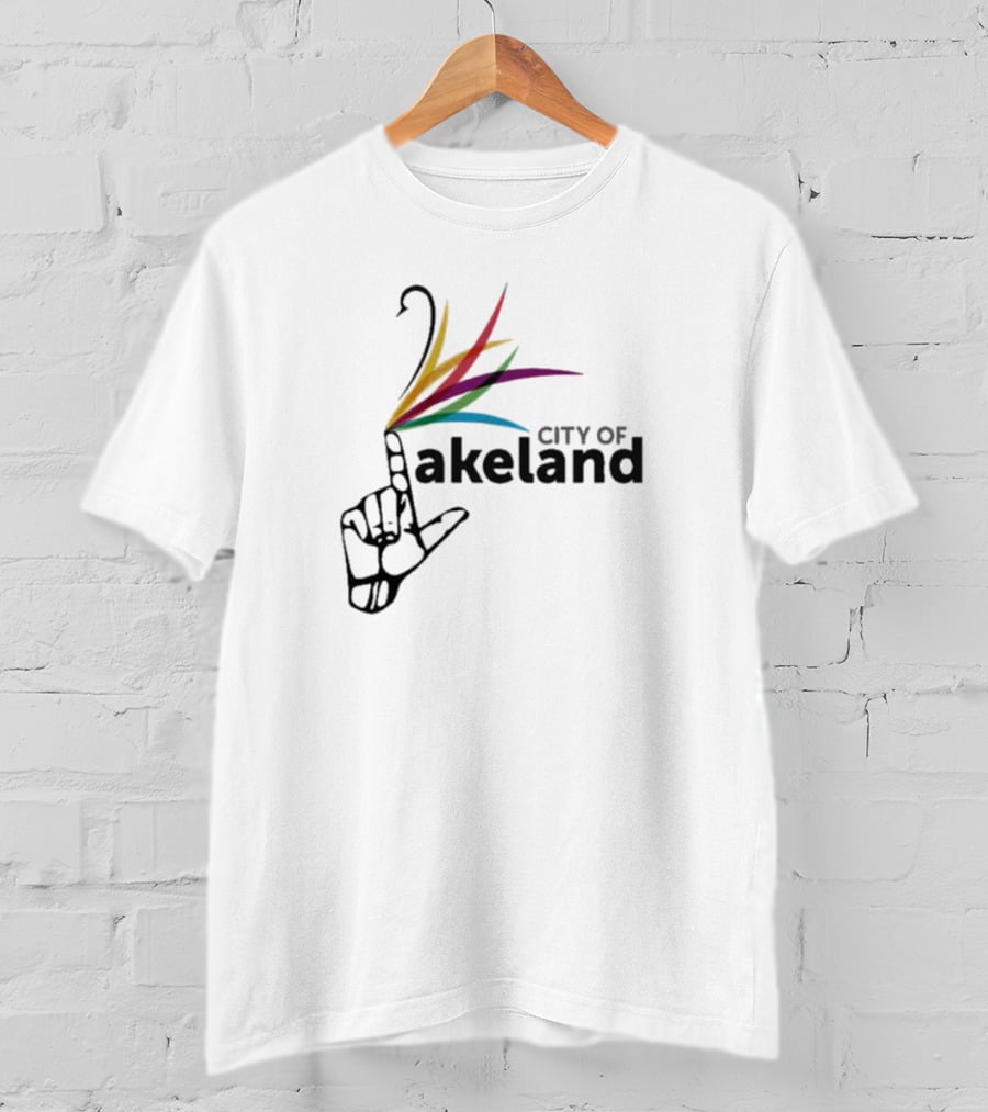 City Of Lakeland Hand Gesture With Colorful Feathers T-Shirt