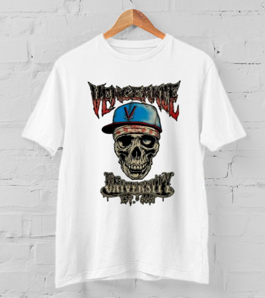 Vengeance University Zacky Vengeance Skull Cap Est 666 T-Shirt
