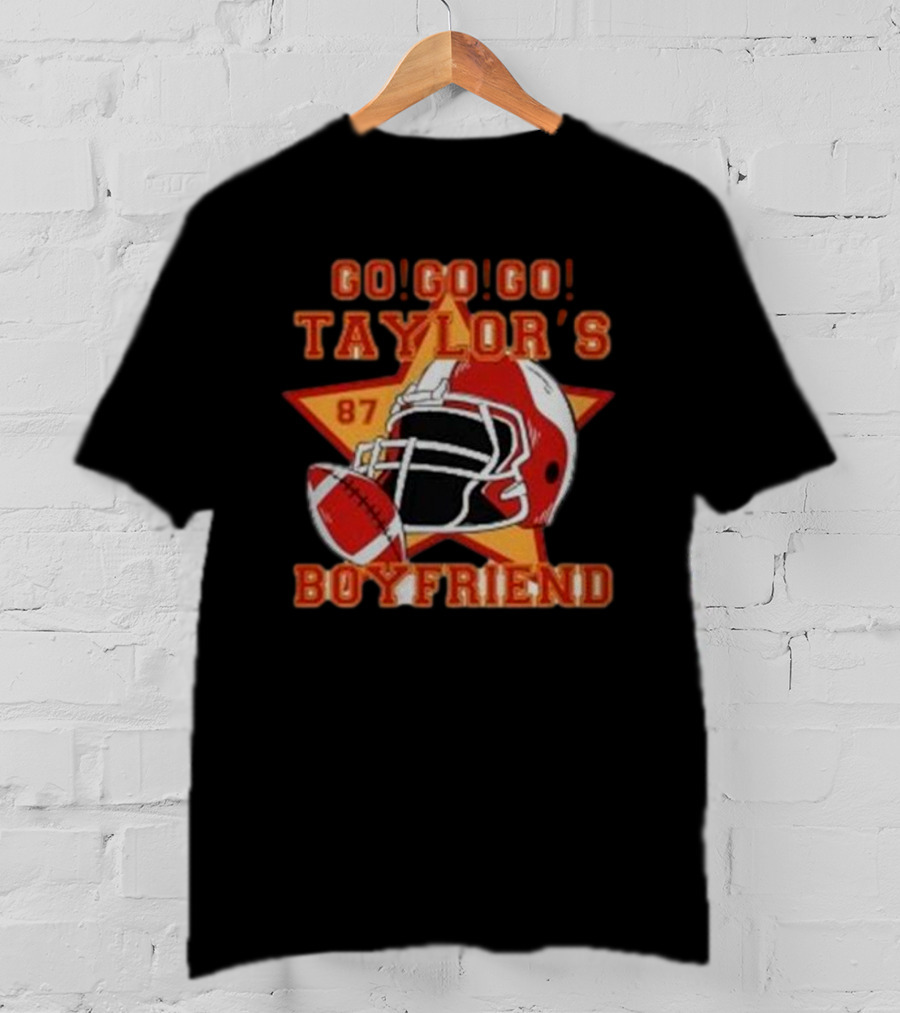 Go Go Go Taylor's Boyfriend 87 Football Helmet T-Shirt