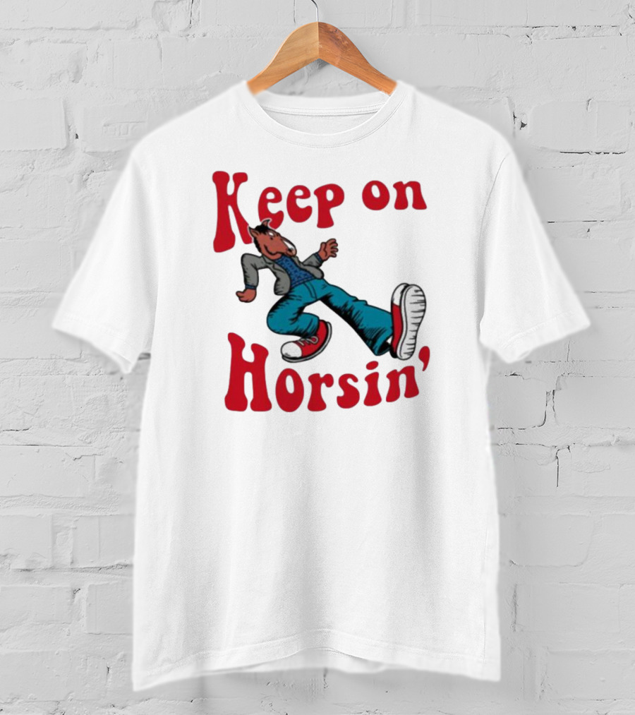 Hiphop Bojack Horseman Keep On Horsin' Retro Cartoon T-Shirt