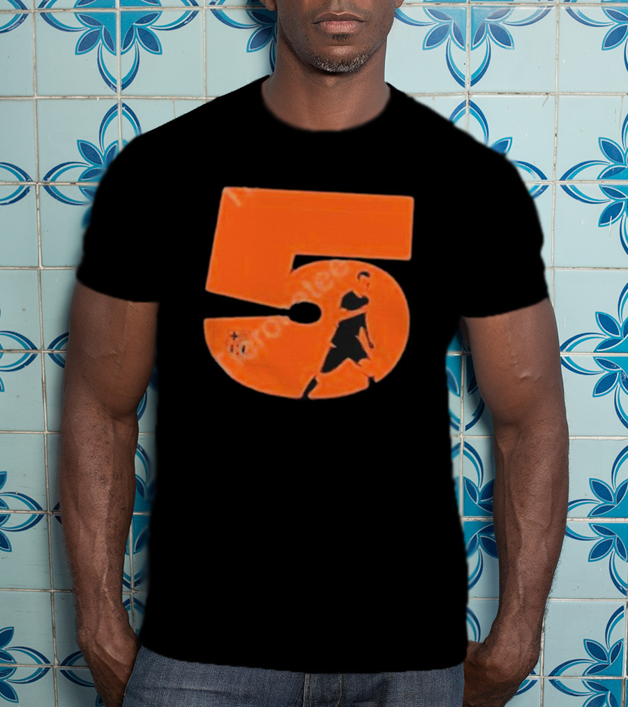 Sergio 5 Soccer Player Silhouette Orange T-Shirt