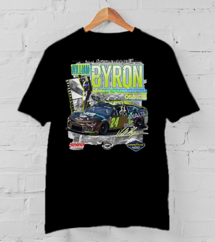 Darlington Winner William Byron 100 Wins Number 24 Chevrolet Axalta Goodyear 400 05.14.23 T-Shirt