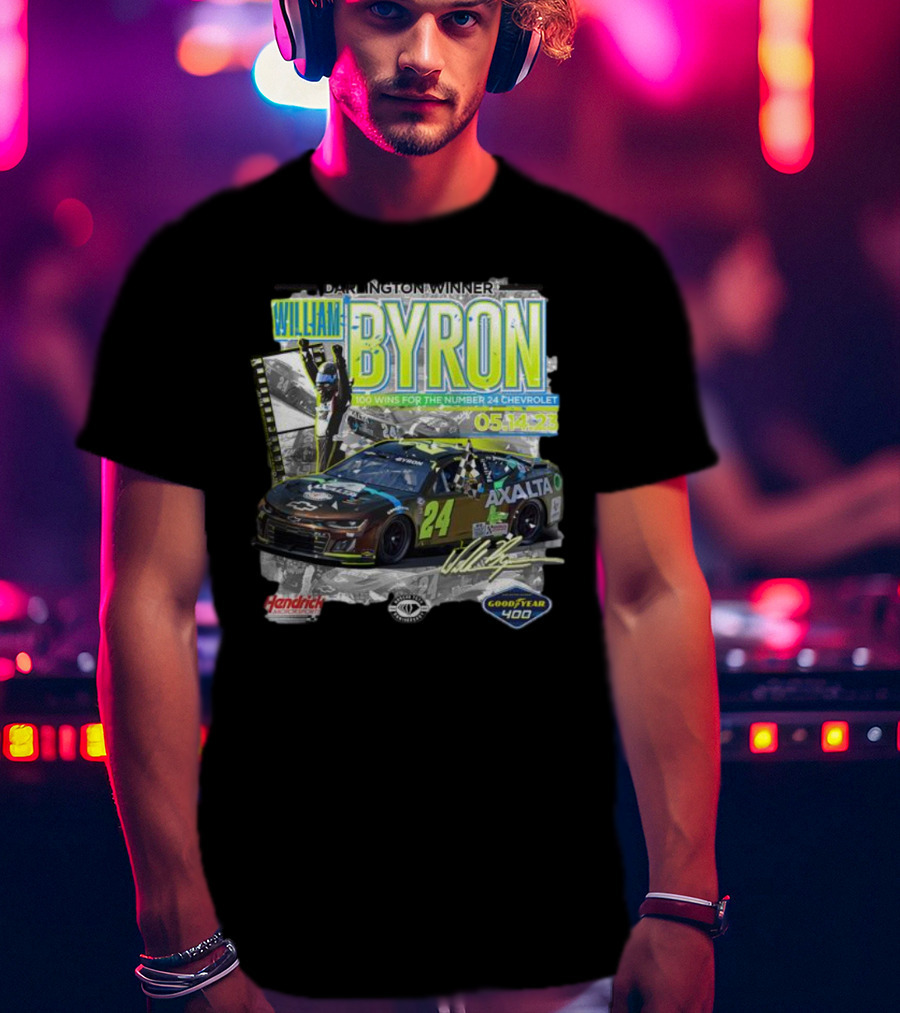 Darlington Winner William Byron 100 Wins Number 24 Chevrolet Axalta Goodyear 400 05.14.23 T-Shirt
