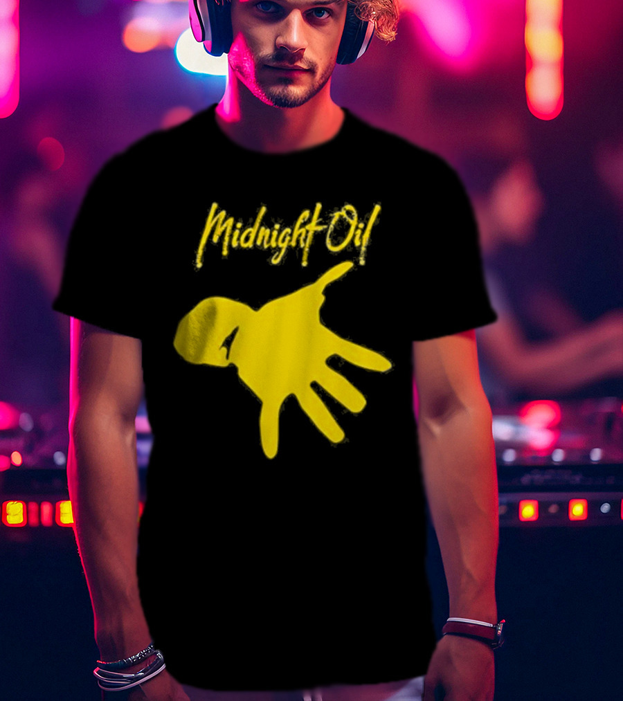 Midnight Oil Yellow Hand T-Shirt