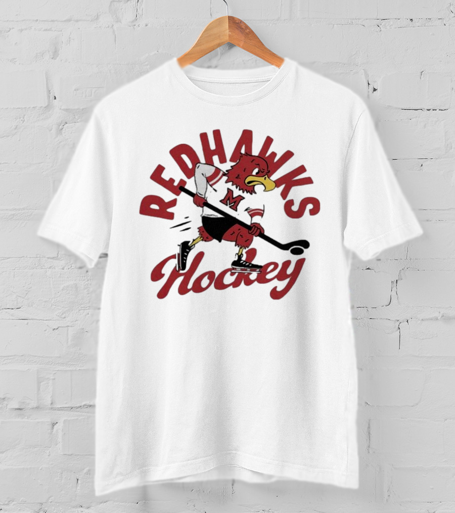 Miami Redhawks Hockey Team Vintage Mascot T-Shirt