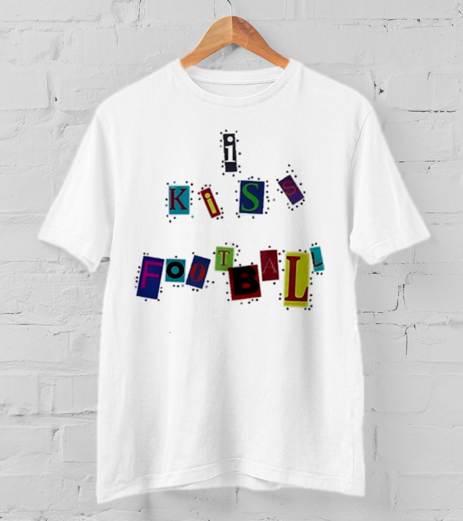 Nooruddean I Kiss Football Soccer Love Passion Bold Colorful Textured T-Shirt
