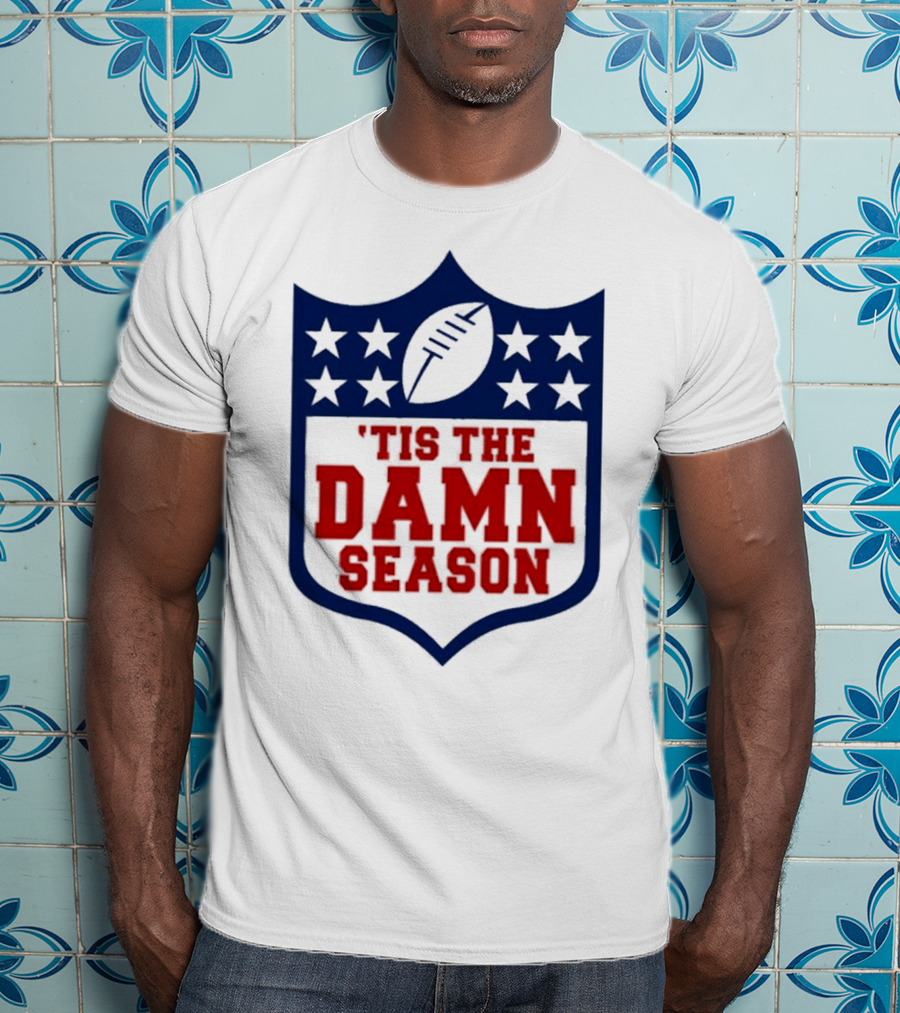 'Tis The Damn Season Football Shield T-Shirt