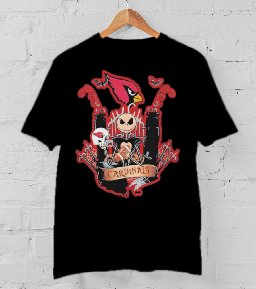 Jack Skellington Halloween Arizona Cardinals Fan T-Shirt