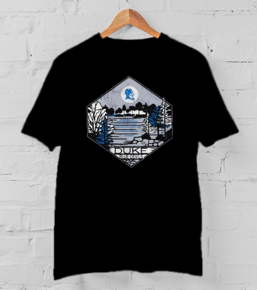 Duke Blue Devils Comfort Wash Hexagonal Landscape Sketch T-Shirt