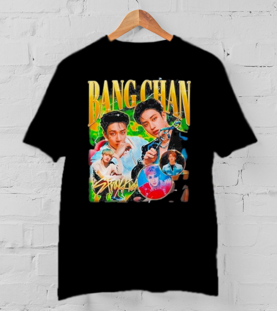 Bang Chan Stray Kids Multicolor Photo Collage T-Shirt