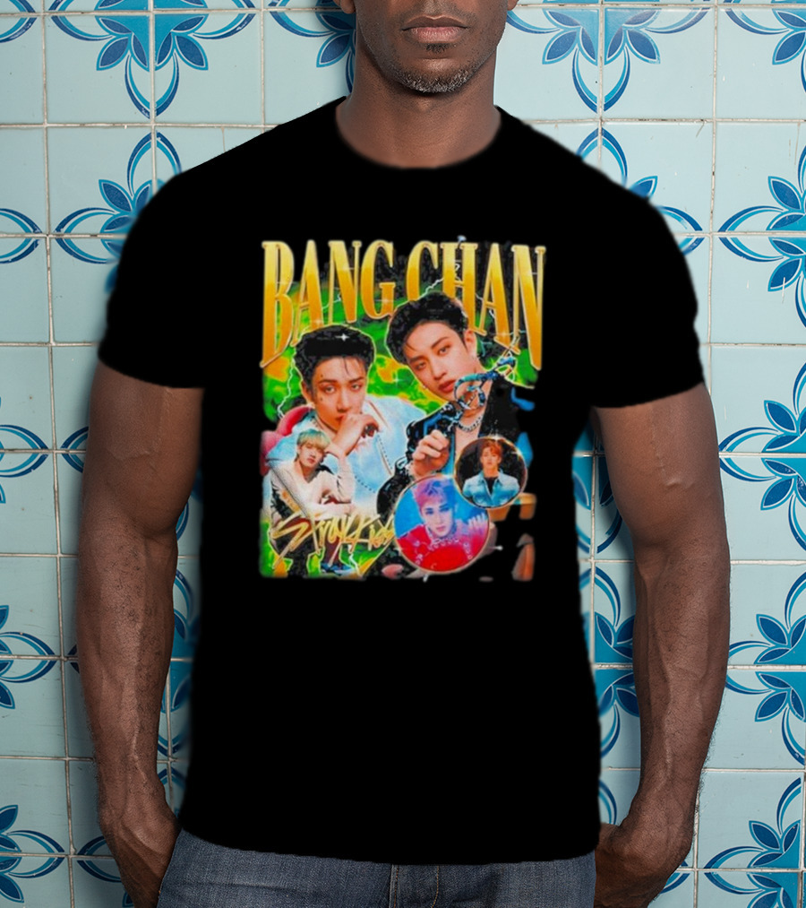 Bang Chan Stray Kids Multicolor Photo Collage T-Shirt