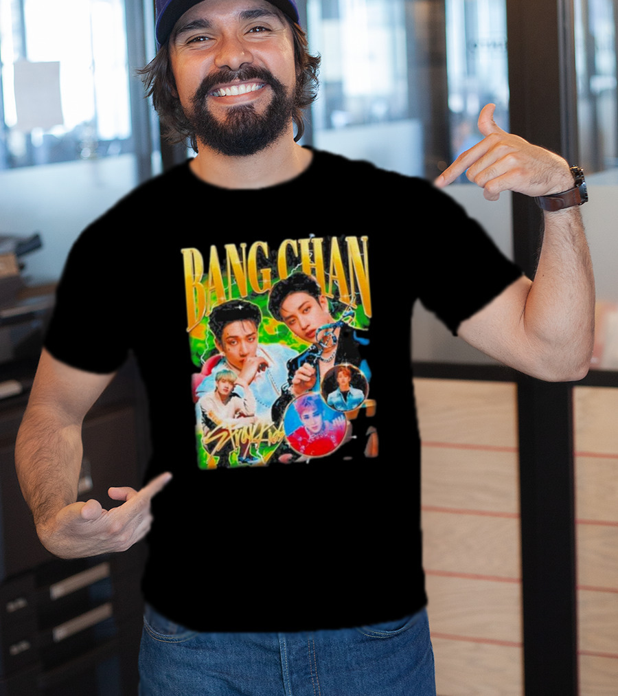 Bang Chan Stray Kids Multicolor Photo Collage T-Shirt