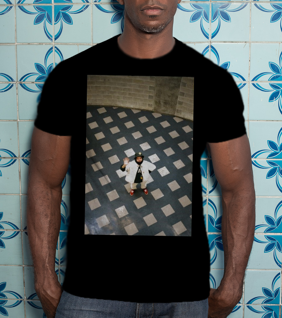 Mac Photo Off Waving Man In Grid Pattern Floor T-Shirt