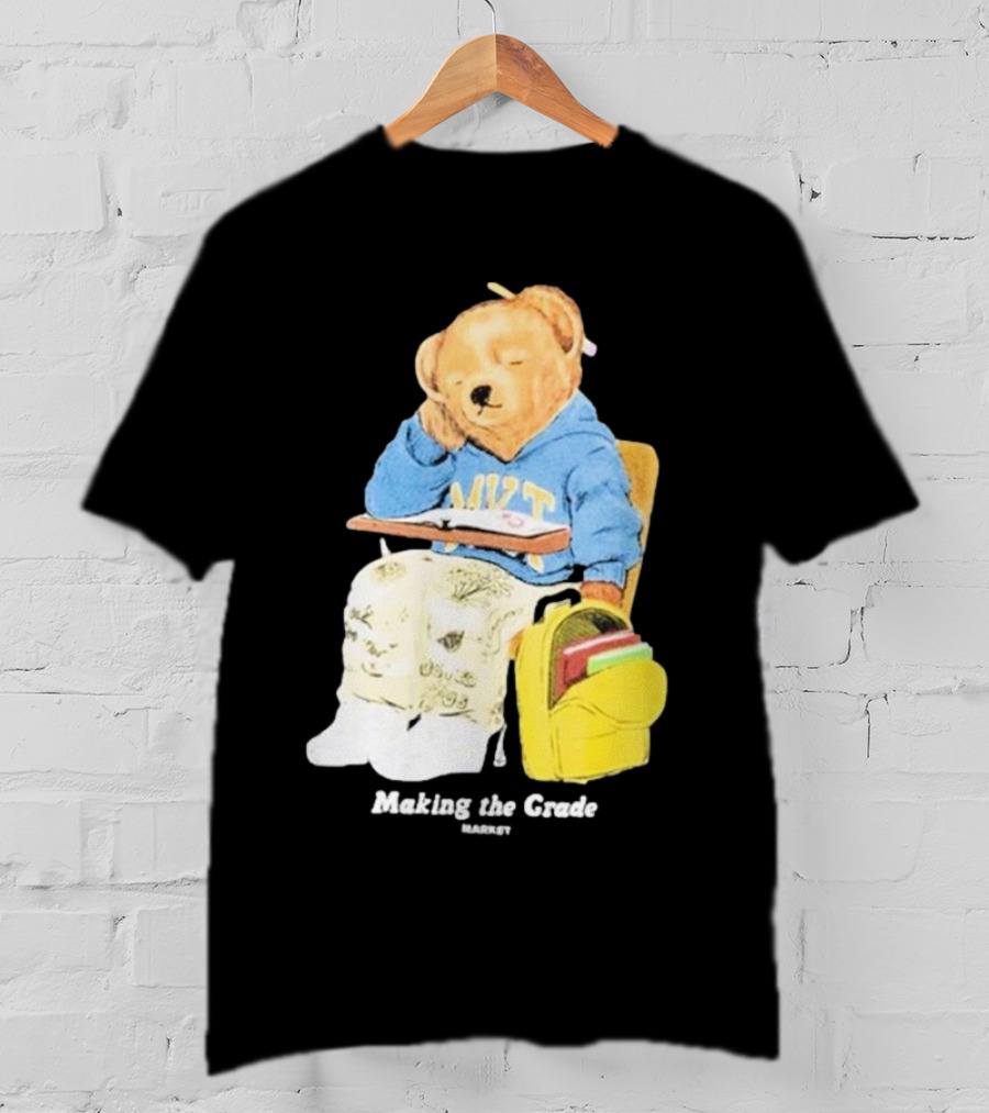 NYT Bear In School Desk With Yellow Backpack T-Shirt