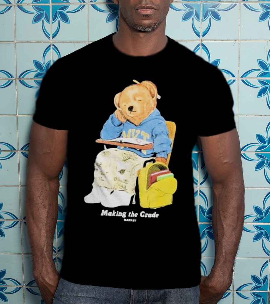 NYT Bear In School Desk With Yellow Backpack T-Shirt