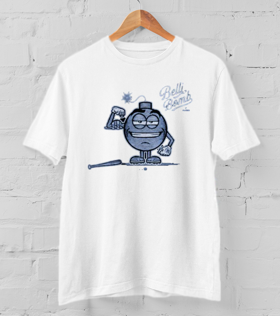 Belli Bomb Cartoon Character With Baseball Bat T-Shirt