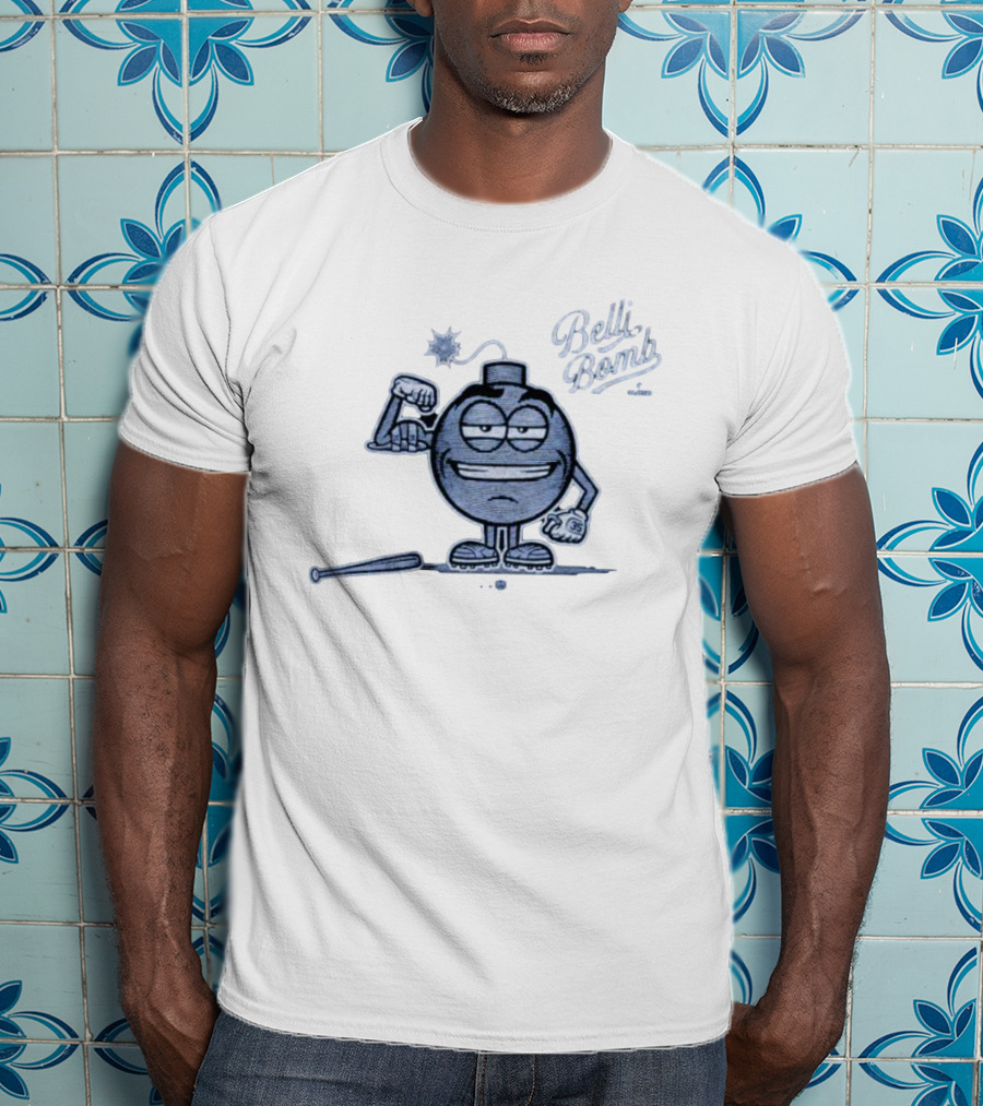 Belli Bomb Cartoon Character With Baseball Bat T-Shirt