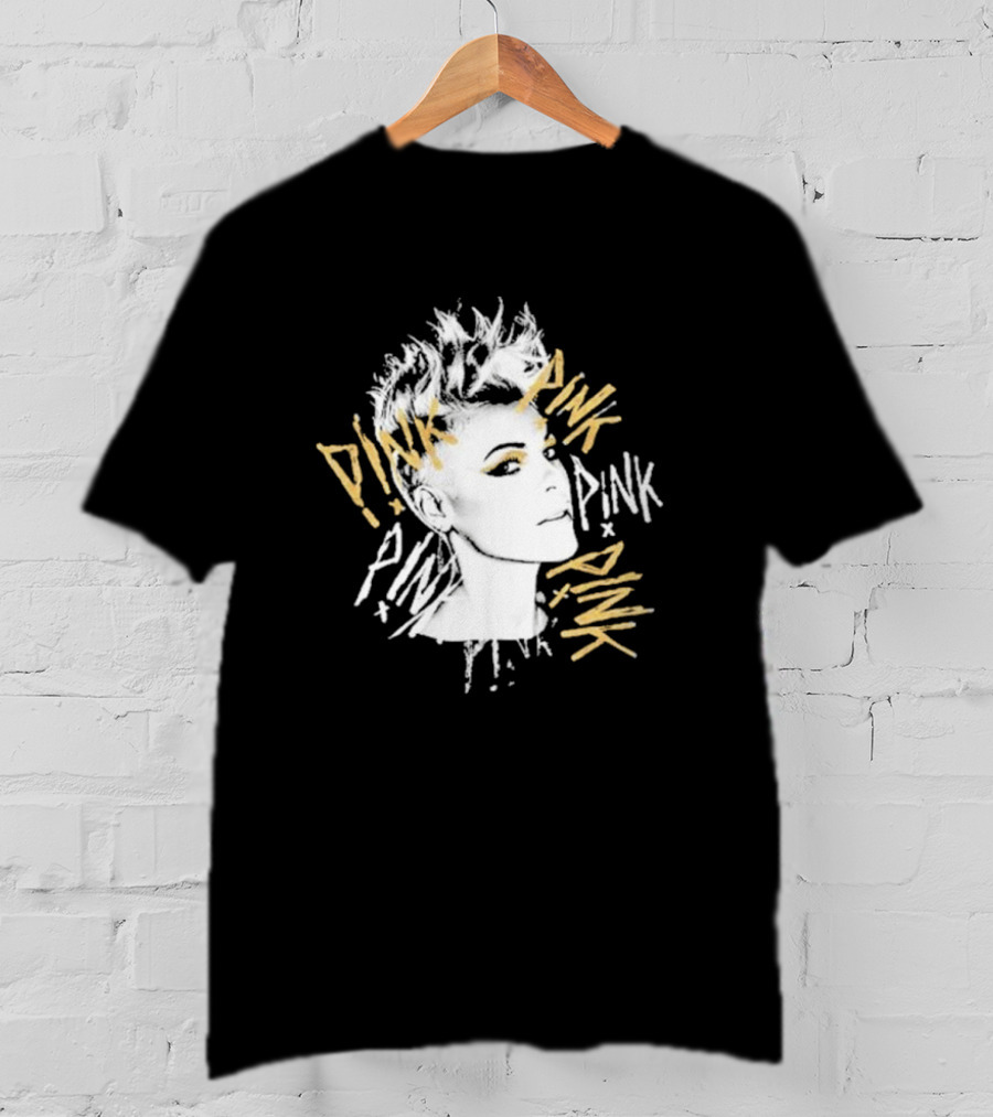 Pnk - Stylized Portrait With Pnk Text T-Shirt