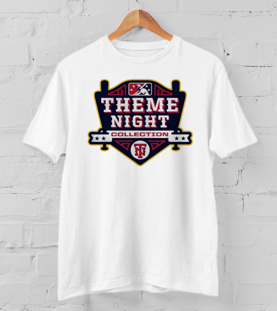 MLB Theme Night Collection Emblem With Baseball Bat Icon And Stars T-Shirt