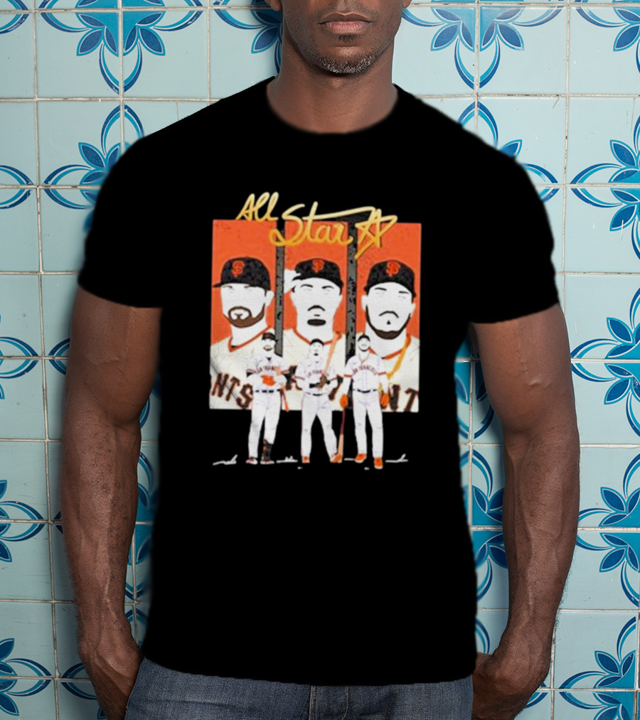 Giants All Star Players With Iconic Caps And Jerseys T-Shirt