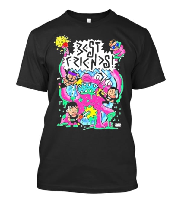 Best Friends Kris Statlander Orange Cassidy Intergalactic Planetary Cartoon Characters T-Shirt
