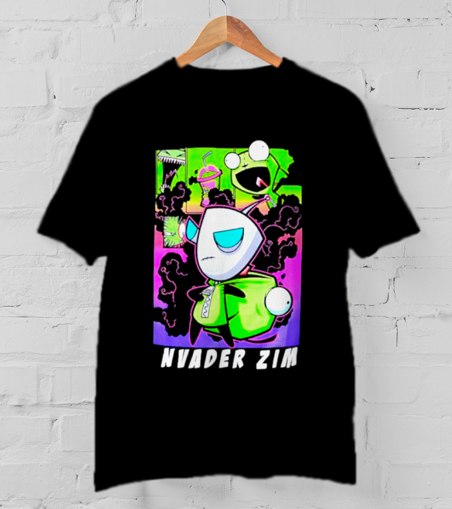 Invader Zim GIR Unzipped Neon Colors Cartoon T-Shirt