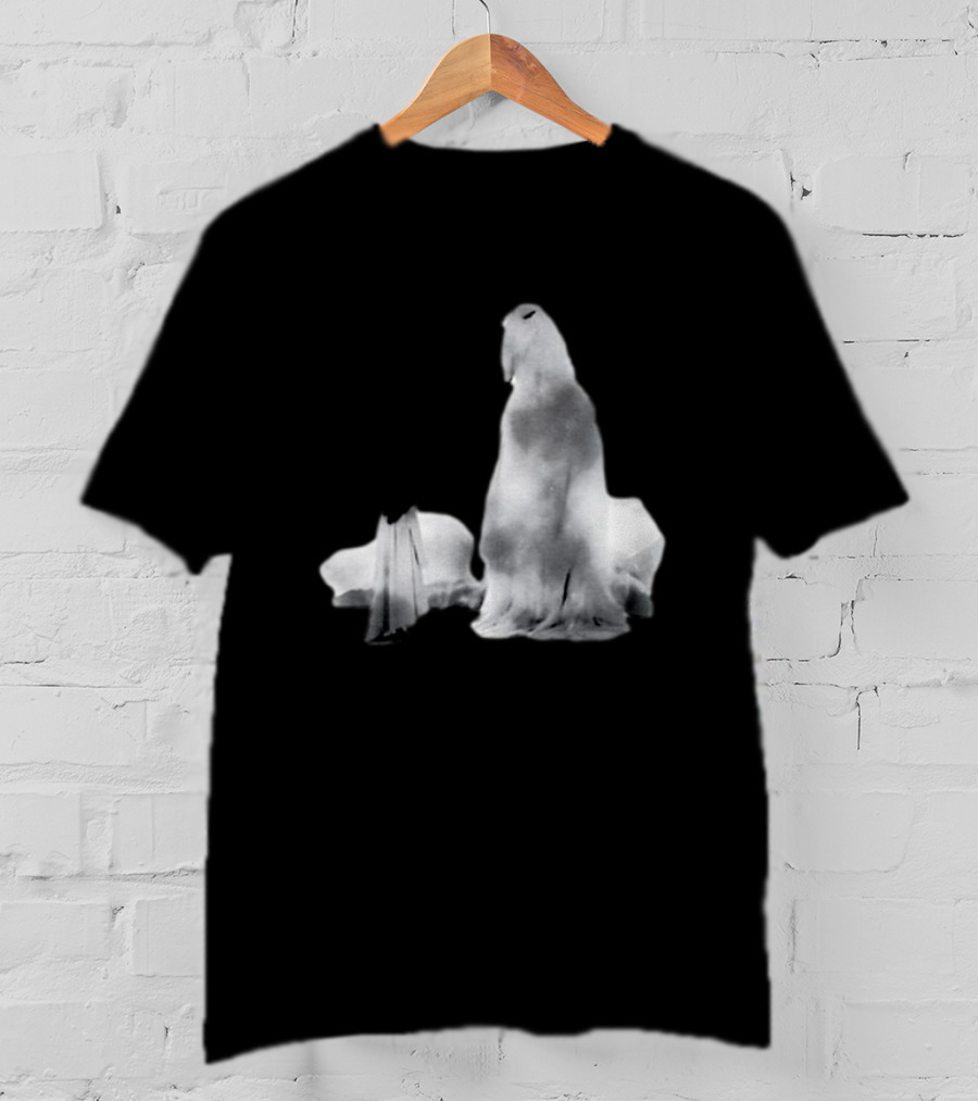 Luh Calm Eerie Spectral Figures On Dark Mysterious Background T-Shirt