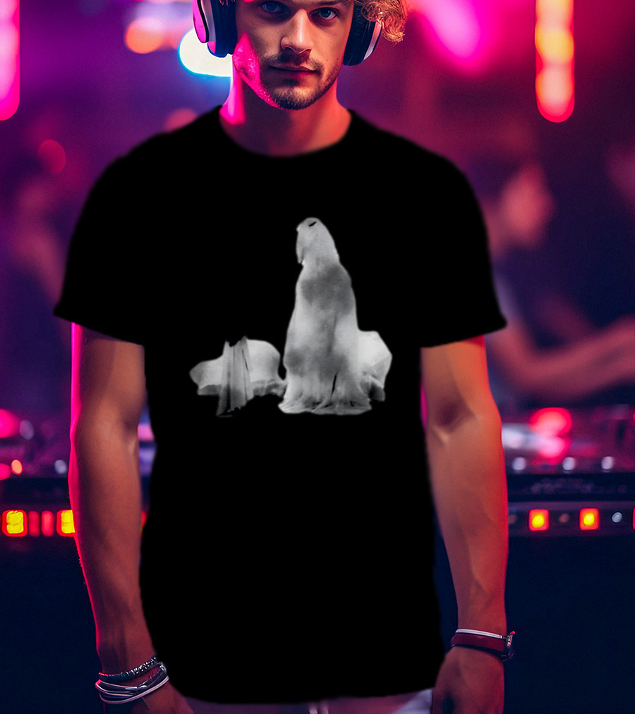 Luh Calm Eerie Spectral Figures On Dark Mysterious Background T-Shirt
