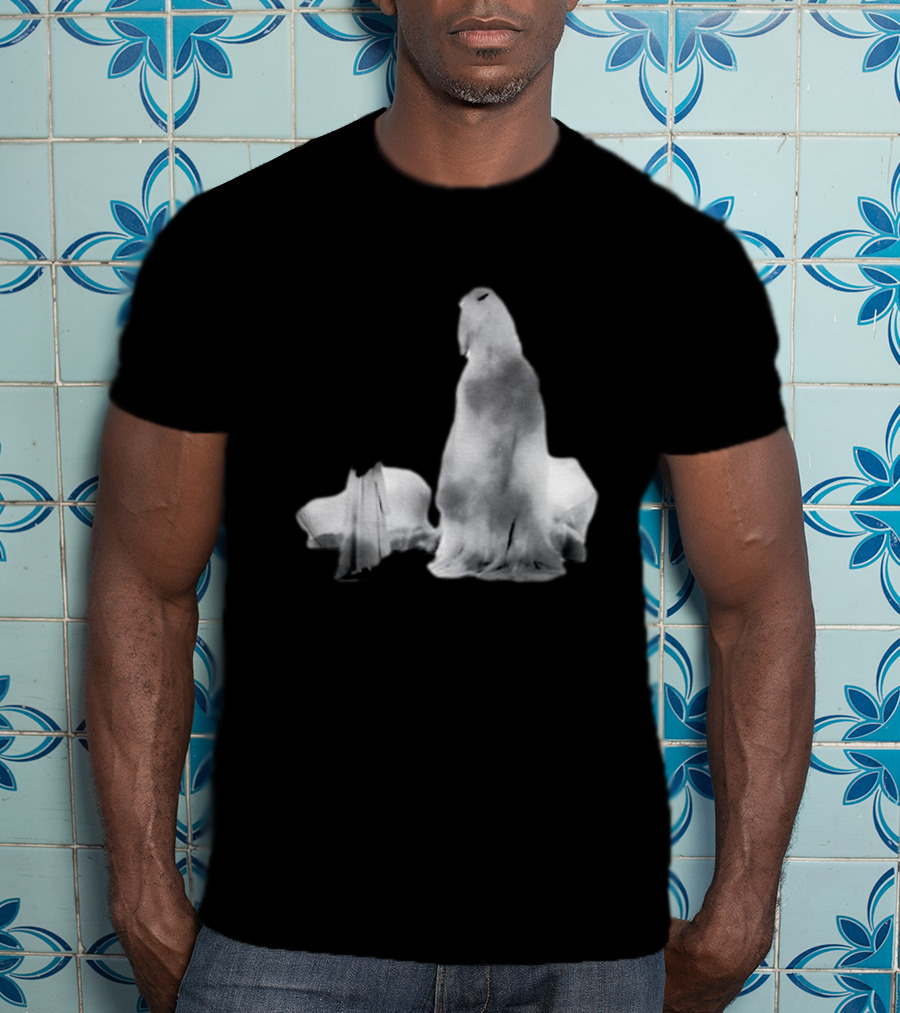 Luh Calm Eerie Spectral Figures On Dark Mysterious Background T-Shirt