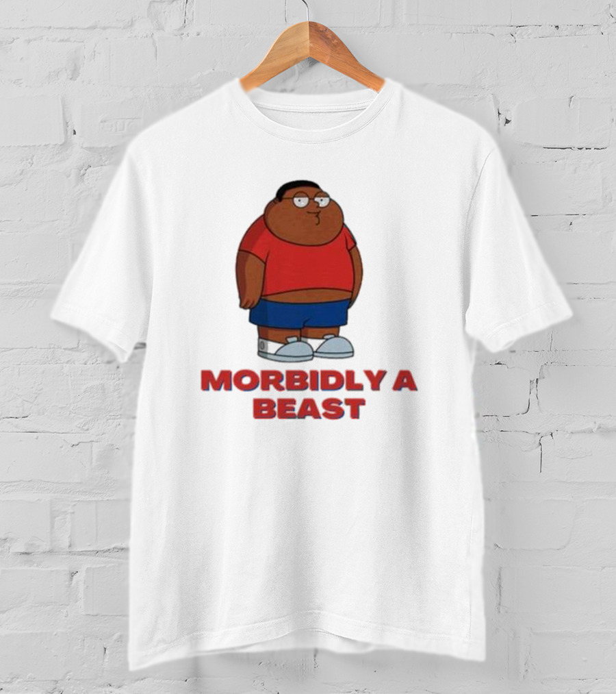 Morbidly A Beast Cartoon Character In Red And Blue T-Shirt