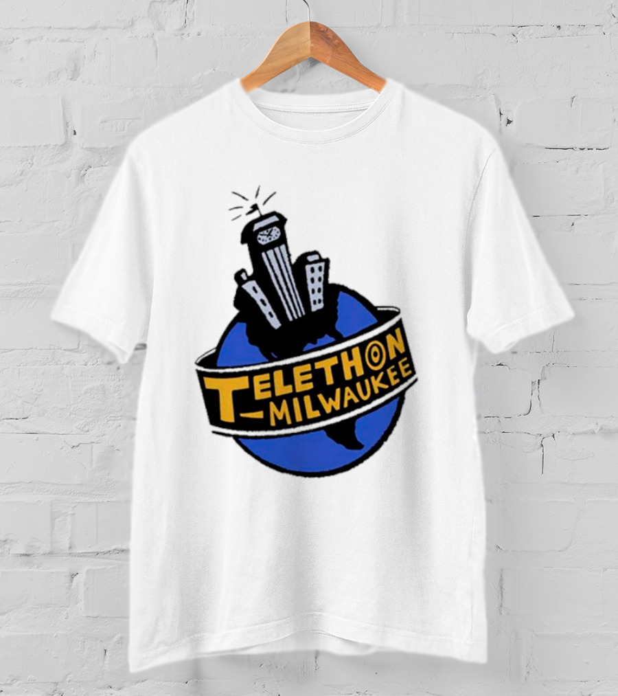 Telethon Milwaukee City Skyline Over Earth T-Shirt