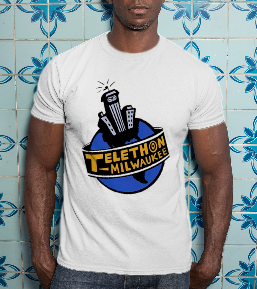 Telethon Milwaukee City Skyline Over Earth T-Shirt