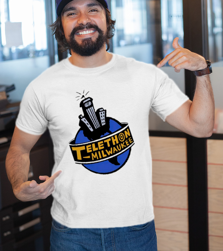 Telethon Milwaukee City Skyline Over Earth T-Shirt