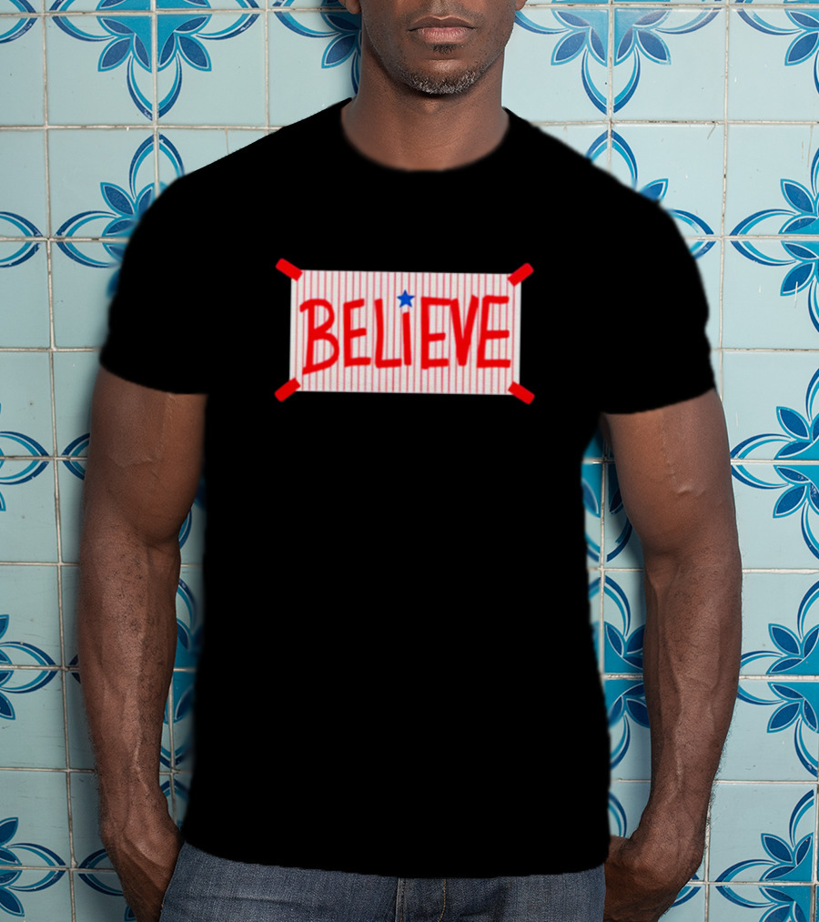 Believe Philadelphia Red Stripes Blue Star T-Shirt