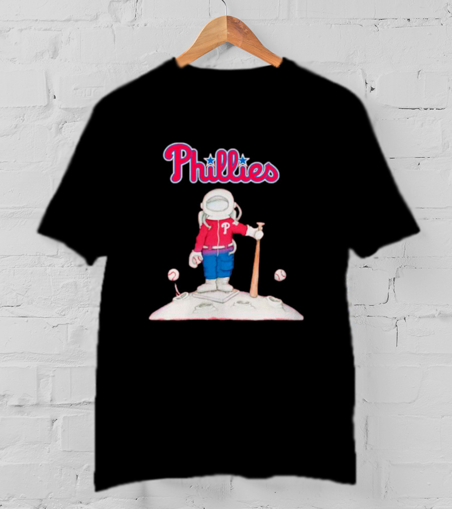 Phillies Astronaut Baseball Moon Adventure T-Shirt