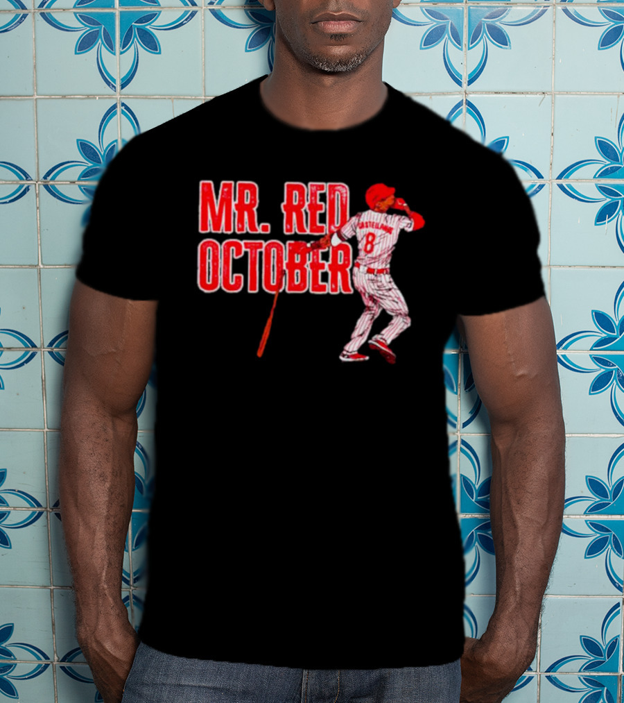 Philadelphia Phillies Mr. Red October Baseball Player Number 8 T-Shirt